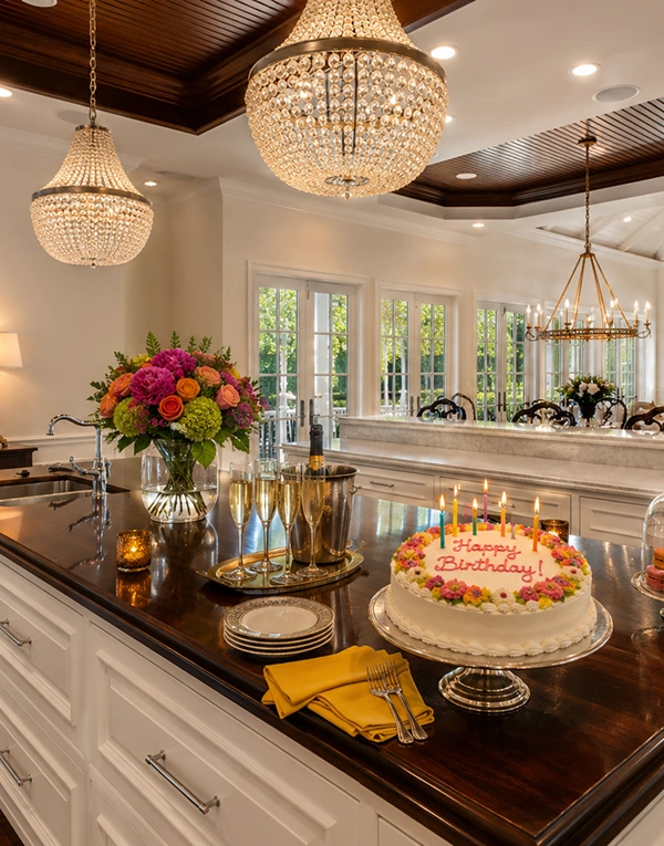 Elegant kitchen island interior