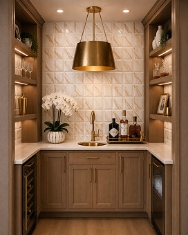 Contemporary wet bar interior