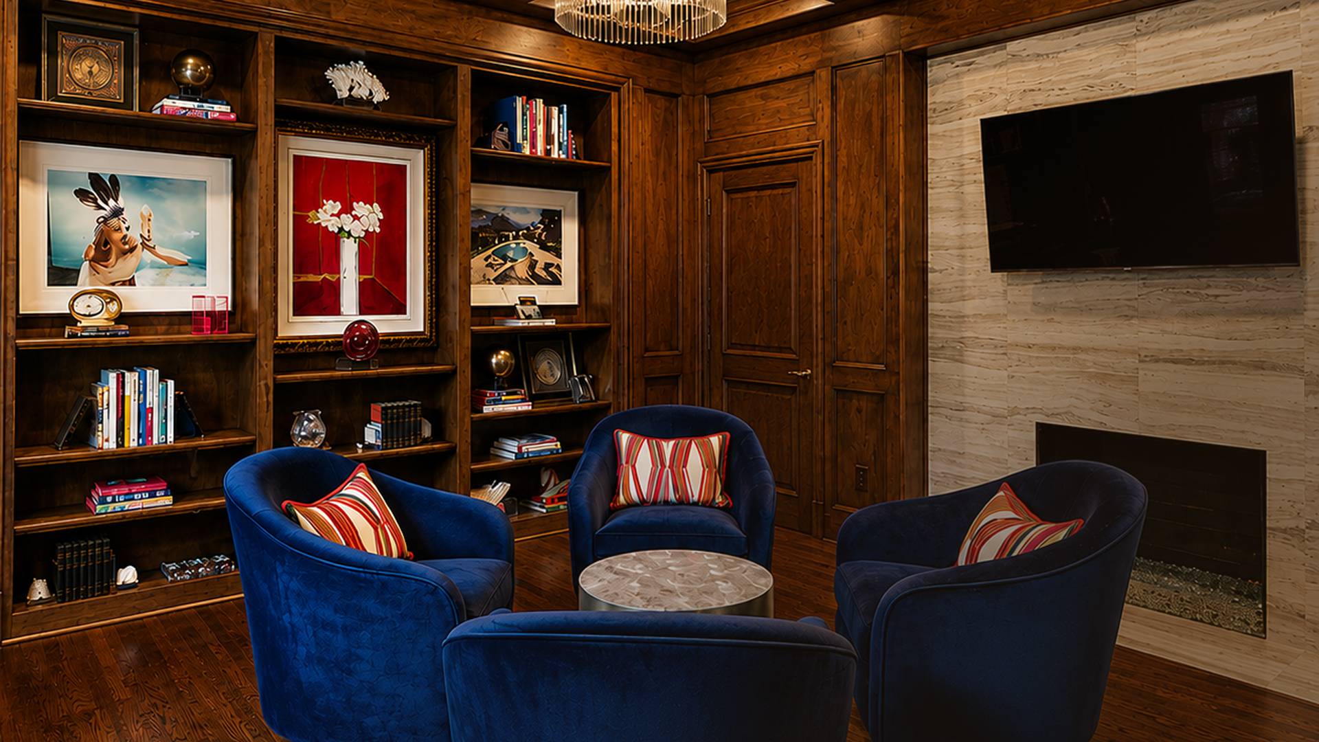 An elegant home library interior