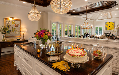 Elegant kitchen island interior