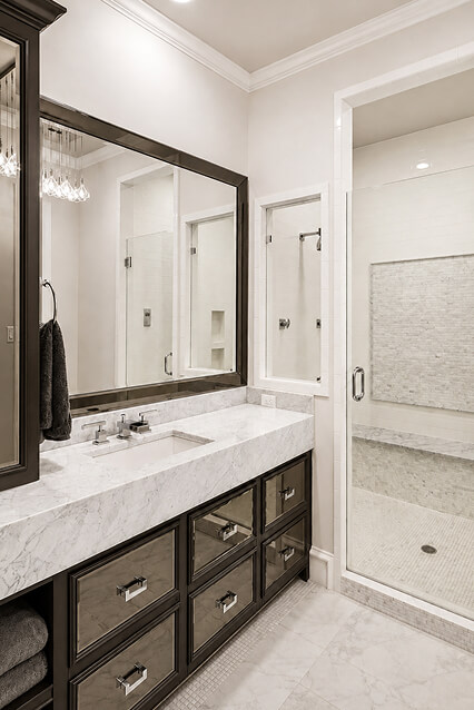 A modern bathroom vanity