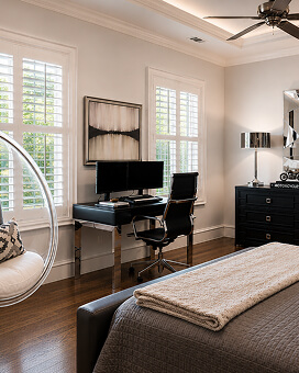 A modern home office bedroom