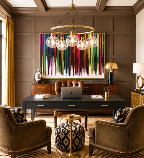 Brown accented office